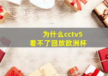 为什么cctv5 看不了回放欧洲杯